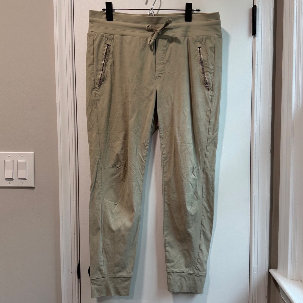 Athleta Trekkie North Jogger Pants Khaki Beige Womens Size 12 Hiking - Picture 2 of 8